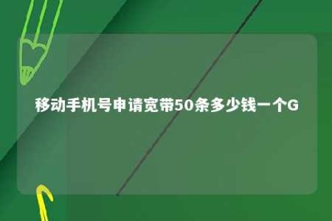 移入手机号申请宽带50条几多钱一个G