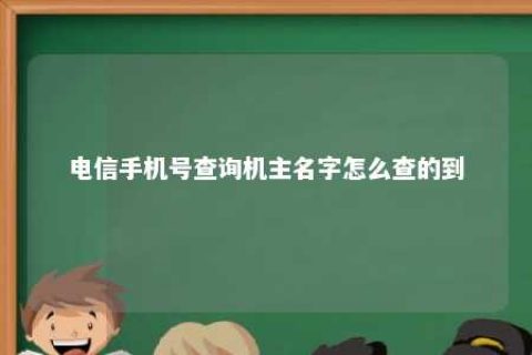 电信手机号盘问机主名字怎么查的到